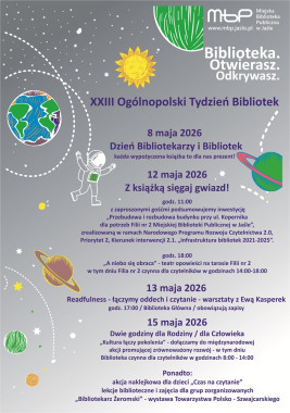 XXIII Ogólnopolski Tydzień Bibliotek w MBP w Jaśle „Biblioteka. Otwierasz. Odkrywasz.”