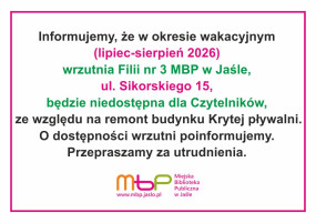 Wrzutnia w Filii nr 3 nieczynna!