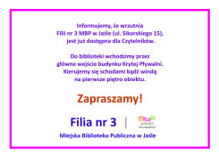 Wrzutnia w Filii nr 3 jest już dostępna dla czytelników